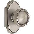 Emtek Rope Brass Door Knob in Pewter with Style #8 rosette