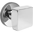 Emtek Square Modern Door Knob in Polished Chrome with Disk rosette