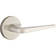 Emtek Athena Brass Door Handle in Satin Nickel with Disk rosette