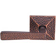 Emtek Hammered Brass Door Handle in Oil Rubbed Bronze with Arts & Crafts Hammered rosette