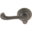 Emtek Rope Brass Door Handle in Oil Rubbed Bronze with Rope rosette