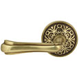 Emtek Wembley Brass Door Handle in French Antique with Lancaster rosette