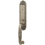 Emtek Ribbon & Reed Entry Door Handle Set in Pewter