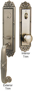 Emtek Ribbon & Reed Brass Entry Door Handle