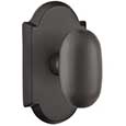 Emtek Egg Bronze Door Knob in Flat Black with Style #1 rosette