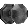 Emtek Octagon Bronze Door Knob in Flat Black with Style #15 rosette