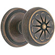 Emtek Petal Bronze Door Knob in Medium Bronze with Style #12 rosette