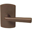 Emtek Cimarron Bronze Door Handle in Deep Burgundy with Style #4 rosette