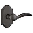 Emtek Durango Bronze Door Handle in Medium Bronze with Style #1 rosette