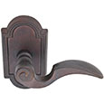 Emtek Napoli Bronze Door Handle in Deep Burgundy with Style #11 rosette