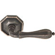 Emtek Octagon Bronze Door Handle in Medium Bronze with Style #15 rosette