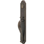 Emtek Greeley Entry Door Handle Set in Medium Bronze