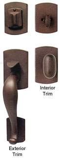 Emtek Laramie Sandcast Bronze Entry Door Handle