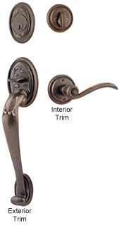 Emtek Tuscany Sectional Bronze Entry Door Handle