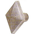 Emtek Square Sandcast Bronze Cabinet Knob in Silver Patina