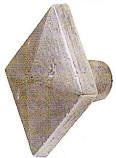 Emtek Square Sandcast Bronze Cabinet Knob in Silver Patina