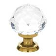 Emtek Diamond Crystal Cabinet Knob in Polished Brass