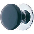 Emtek Ebony Porcelain Cabinet Knob in Polished Chrome