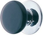 Emtek Ebony Porcelain Cabinet Knob in Polished Chrome