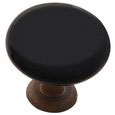 Emtek Madison Black Porcelain Cabinet Knob in Rust