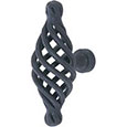 Emtek Bastogne Wrought Steel Cabinet Knob in Flat Black