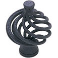 Emtek Flanders Wrought Steel Cabinet Knob in Flat Black