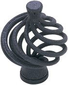 Emtek Flanders Wrought Steel Cabinet Knob in Flat Black