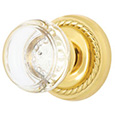 Emtek Georgetown Crystal Door Knob in Polished Brass with Rope rosette