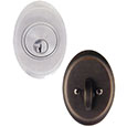 Emtek Saratoga Brass Deadbolt Door Lock in Satin Nickel and Oil Rubbed Bronze