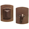 Emtek Style #4 Bronze Deadbolt Door Lock in Deep Burgundy