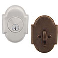 Emtek Style #8 Brass Deadbolt Door Lock in Satin Nickel and Oil Rubbed Bronze