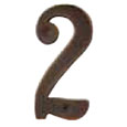 Emtek 6-inch Brass "2" Address Number in Oil Rubbed Bronze