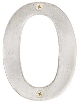 Emtek Bronze 6" "0" Address Number in Silver Patina