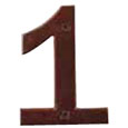 Emtek 6-inch Bronze "1" Address Number in Deep Burgundy