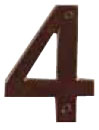 Emtek Bronze 4" "4" Address Number in Deep Burgundy