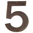 Emtek 4-inch Bronze "5" Address Number in Medium Bronze