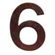 Emtek 6-inch Bronze "6" Address Number in Deep Burgundy