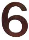 Emtek Bronze 4" "6" Address Number in Deep Burgundy