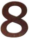 Emtek Bronze 4" "8" Address Number in Deep Burgundy