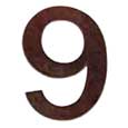 Emtek 4-inch Bronze "9" Address Number in Deep Burgundy