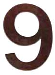 Emtek Bronze 6" "9" Address Number in Deep Burgundy