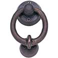 Emtek 4-inch Sandcast Bronze Door Knocker in Deep Burgundy