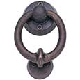 Emtek 4-inch Sandcast Bronze Door Knocker in Deep Burgundy