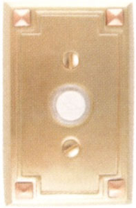 Emtek Arts & Crafts Style Brass Door Bell in Satin Brass