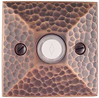 Emtek Hammered Style Brass Door Bell in Oil Rubbed Bronze