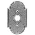 Emtek Style #1 Wrought Steel Doorbell Cover in Satin Steel