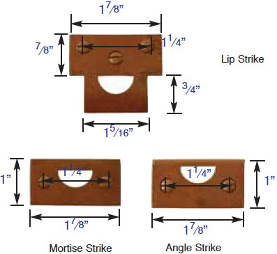 Surface Door Bolt Strikeplates