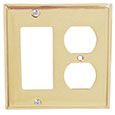 Emtek Colonial 1-Rocker/1-Duplex Brass Switch Plate in PVD