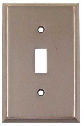 Emtek Colonial 1-Toggle Brass Switchplate in Oil Rubbed Bronze