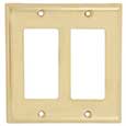 Emtek Colonial 2-Rocker Brass Switch Plate in PVD